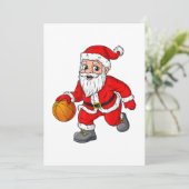 Kerstkerstkerstkerstman die een honkbal ronddraait kaart (Staand voorkant)