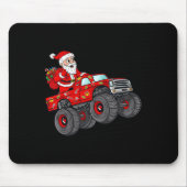 Kerstkerstkerstkerstman die in monstervrachtwagens muismat (Voorkant)