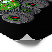 Kerstkerstkerstkerstman die in monstervrachtwagens poster (Hoek)