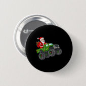 Kerstkerstkerstkerstman die in monstervrachtwagens ronde button 5,7 cm (Voorkant /achterkant)