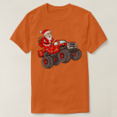 Kerstkerstkerstkerstman die in monstervrachtwagens t-shirt (Design voorkant)