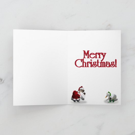 Kerstkerstkerstkerstman en eenden feestdagen kaart (Binnen)