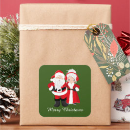 Kerstkerstkerstkerstman en Mrs Claus Vierkante Sticker