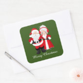 Kerstkerstkerstkerstman en Mrs Claus Vierkante Sticker (Envelop)