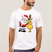 Kerstkerstkerstkerstman en rendier T-shirt (Voorkant)