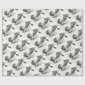 Kerstkerstkerstkerstman en schilderpaard cadeaupapier (Vlak)