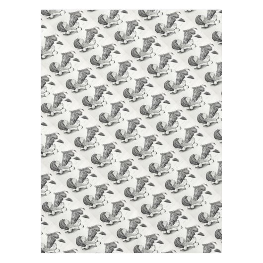 Kerstkerstkerstkerstman en schilderpaard tafelkleed (Voorkant)