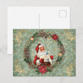 kerstkerstkerstkerstman en Wreath Briefkaart (Voorkant / Achterkant)