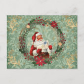 kerstkerstkerstkerstman en Wreath Briefkaart (Voorkant)