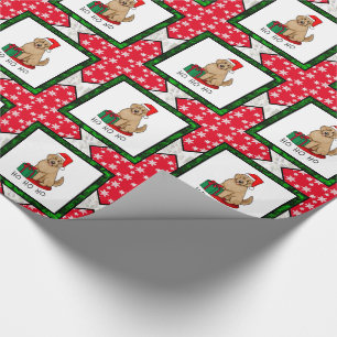Kerstkerstkerstkerstman Goldendole (gouden rood) D Cadeaupapier