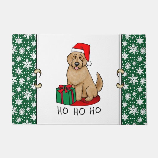 Kerstkerstkerstkerstman Goldendole (gouden rood) D Deurmat (Voorkant)