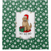 Kerstkerstkerstkerstman Goldendole (gouden rood) D Douchegordijn (Voorkant)