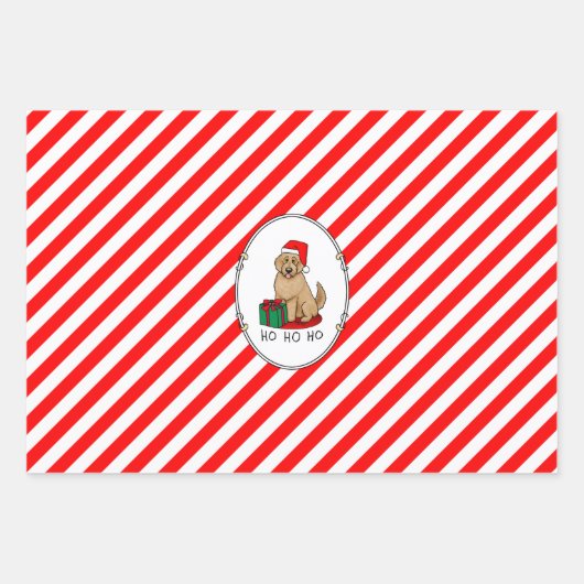 Kerstkerstkerstkerstman Goldendole (gouden rood) D Inpakpapier Vel (Voorkant 2)