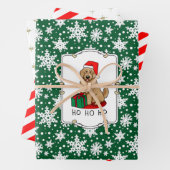 Kerstkerstkerstkerstman Goldendole (gouden rood) D Inpakpapier Vel (In situ)