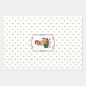 Kerstkerstkerstkerstman Goldendole (gouden rood) D Inpakpapier Vel (Voorkant 3)