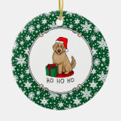 Kerstkerstkerstkerstman Goldendole (gouden rood) D Keramisch Ornament (Voorkant)