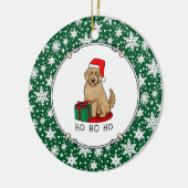 Kerstkerstkerstkerstman Goldendole (gouden rood) D Keramisch Ornament (Links)