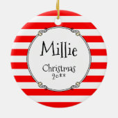 Kerstkerstkerstkerstman Goldendole (gouden rood) D Keramisch Ornament (Achterkant)