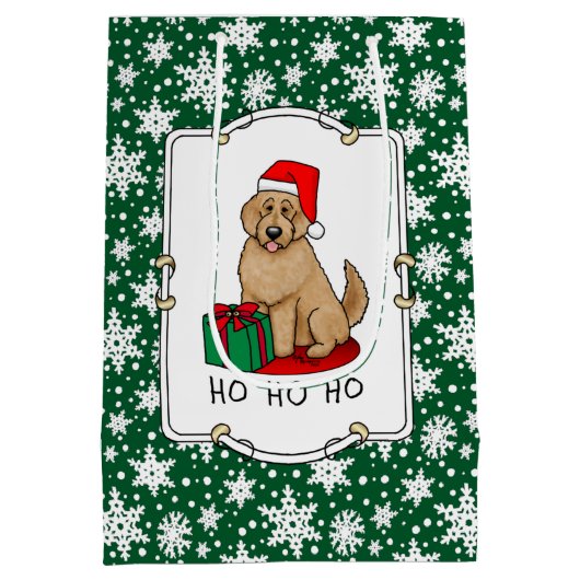 Kerstkerstkerstkerstman Goldendole (gouden rood) D Medium Cadeauzakje (Achterkant)