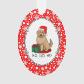 Kerstkerstkerstkerstman Goldendole (gouden rood) D Ornament (voorkant)