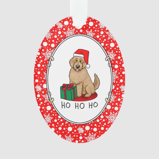 Kerstkerstkerstkerstman Goldendole (gouden rood) D Ornament (voorkant)