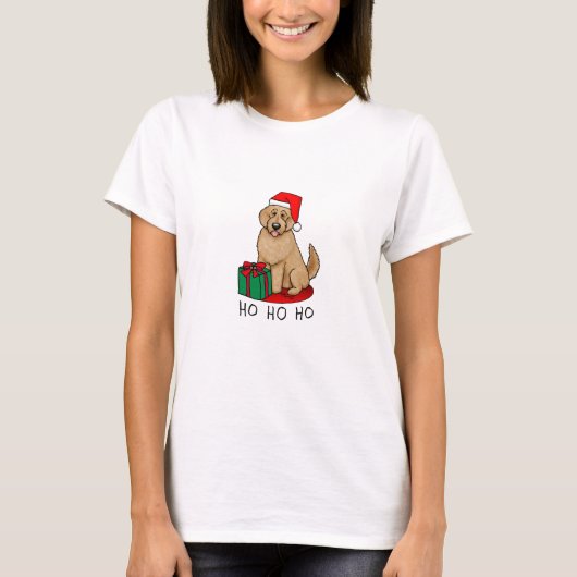 Kerstkerstkerstkerstman Goldendole (gouden rood) D T-shirt (Voorkant)