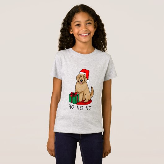 Kerstkerstkerstkerstman Goldendole (gouden rood) D T-shirt (Voorkant volledig)