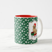 Kerstkerstkerstkerstman Goldendole (gouden rood) D Tweekleurige Koffiemok (Voorkant rechts)