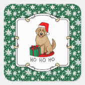 Kerstkerstkerstkerstman Goldendole (gouden rood) D Vierkante Sticker (Voorkant)