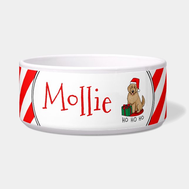 Kerstkerstkerstkerstman Goldendole (gouden rood) D Voerbakje (Voorkant)