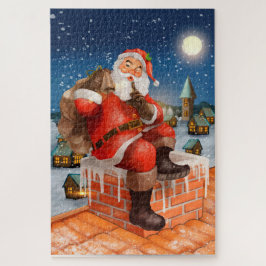 kerstkerstkerstkerstman Jigzaag Puzzle Legpuzzel