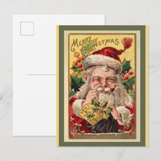 Kerstkerstkerstkerstman  kerstman briefkaart (Voorkant / Achterkant)