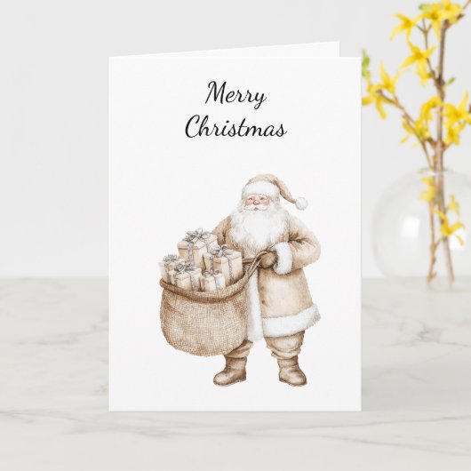 Kerstkerstkerstkerstman met cadeautjes kaart (Gele Bloem)