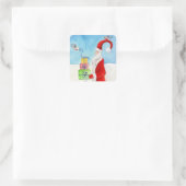 Kerstkerstkerstkerstman met cadeautjes sticker (Tas)