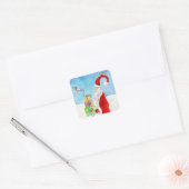 Kerstkerstkerstkerstman met cadeautjes sticker (Envelop)