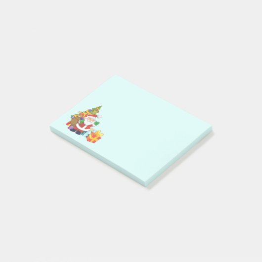Kerstkerstkerstkerstman met een zak cadeaus post-it® notes (Schuin)
