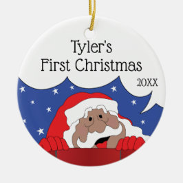 Kerstkerstkerstkerstman met kleur Zegt Keramisch Ornament