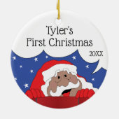 Kerstkerstkerstkerstman met kleur Zegt Keramisch Ornament (Achterkant)