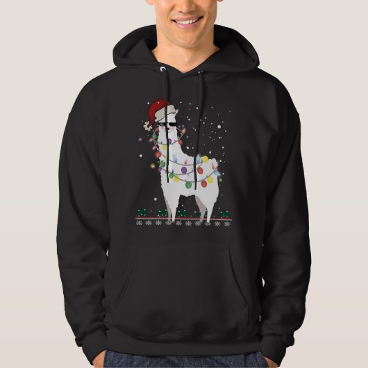 Kerstkerstkerstkerstman met Ugly Xmas Tree Alpaca  Hoodie (Voorkant)