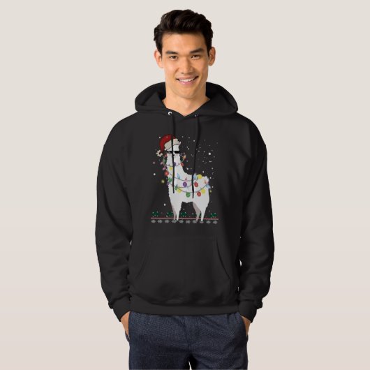 Kerstkerstkerstkerstman met Ugly Xmas Tree Alpaca  Hoodie (Voorkant volledig)