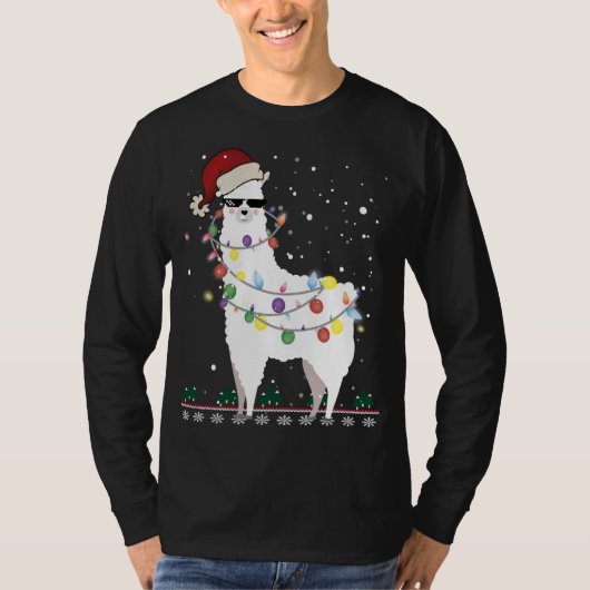 Kerstkerstkerstkerstman met Ugly Xmas Tree Alpaca T-shirt (Voorkant)