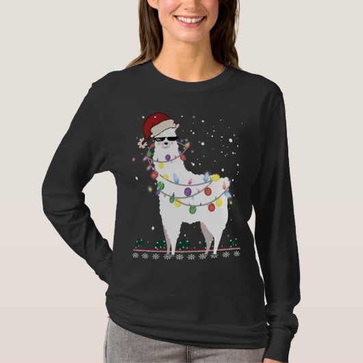Kerstkerstkerstkerstman met Ugly Xmas Tree Alpaca T-shirt (Voorkant)