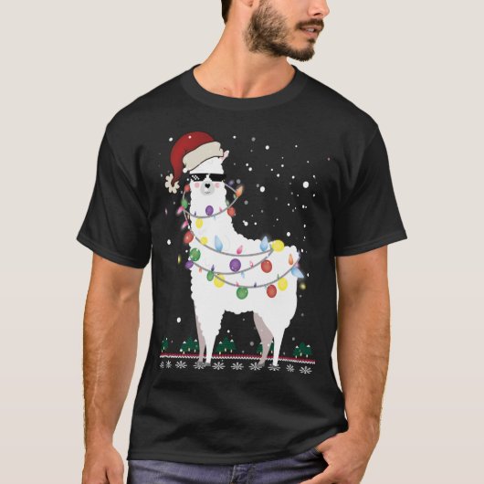 Kerstkerstkerstkerstman met Ugly Xmas Tree Alpaca T-shirt (Voorkant)
