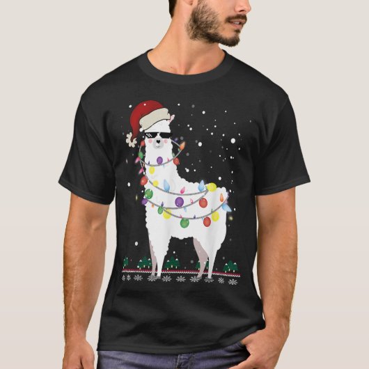 Kerstkerstkerstkerstman met Ugly Xmas Tree Alpaca  T-shirt (Voorkant)