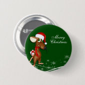 Kerstkerstkerstkerstman-muis Ronde Button 5,7 Cm (Voorkant /achterkant)