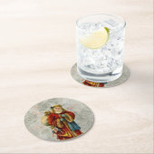 kerstkerstkerstkerstman ronde kartonnen onderzetter (Insitu)