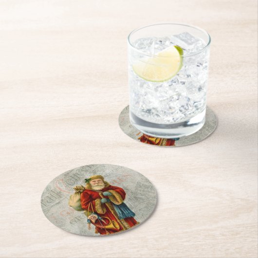  kerstkerstkerstkerstman ronde kartonnen onderzetter (Insitu)