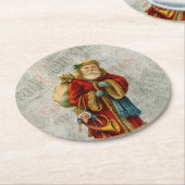 kerstkerstkerstkerstman ronde kartonnen onderzetter (Gebogen)