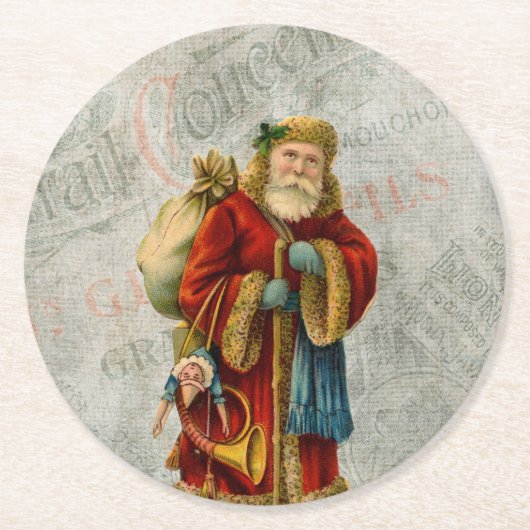 kerstkerstkerstkerstman ronde kartonnen onderzetter (Voorkant)