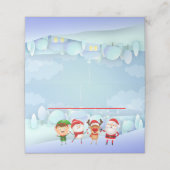 Kerstkerstkerstkerstman, Rudolph Snowman Elf Plaatskaartje (Buitenkant ongevouwen)